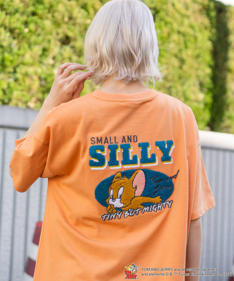 TOM＆JERRY/トムとジェリー】バックサガラ刺繍 半袖Tシャツ ルーズ