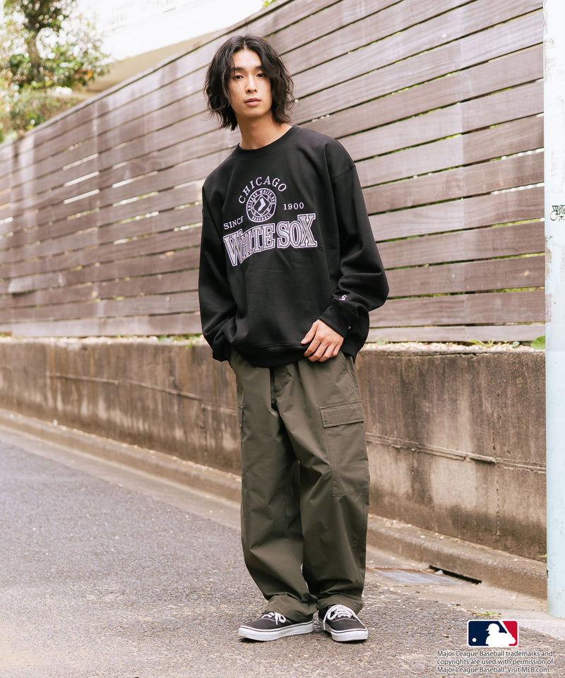 【MLB/メジャーリーグベースボール】 裏起毛 レトロロゴ クルーネックトレーナー スウェット