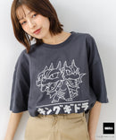 【GODZILLA/ゴジラ】【コットン100％のしっかりした生地 ドロップショルダー】オリジナルデザイン 刺繍Tシャツ ゴジラ キングギドラ メカゴジラ コラボ 特撮 映画 キャラT オーバーサイズ