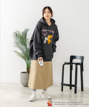 【TOM and JERRY/トムとジェリー】オリジナルデザイン 刺繍 プルオーバーパーカー フーディー ジェリー タフィー サカナ ドロップショルダー ビッグシルエット