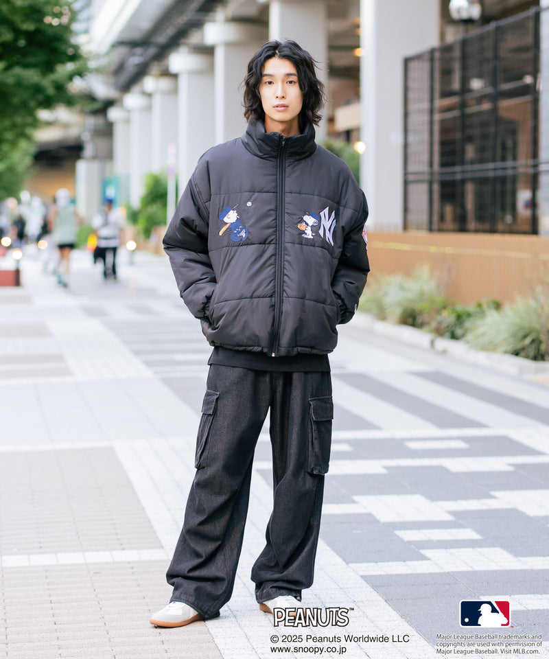 【PEANUTS×MLB】オリジナルデザイン ナイロンパファージャケット 中綿ジャケット ヤンキース ドジャース ホワイトソックス