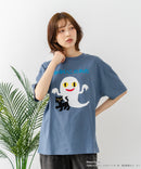 【ねないこだれだ】【コットン100％のしっかりした生地 ドロップショルダー】オリジナルデザイン 刺繍Tシャツ せなけいこ 絵本 コラボ キャラクター 半袖 ユニセックス おばけ グッズ かわいい
