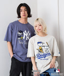 【PEANUTS×MLB】オリジナルデザインTシャツ 刺繍 ドロップショルダー ユニセックス