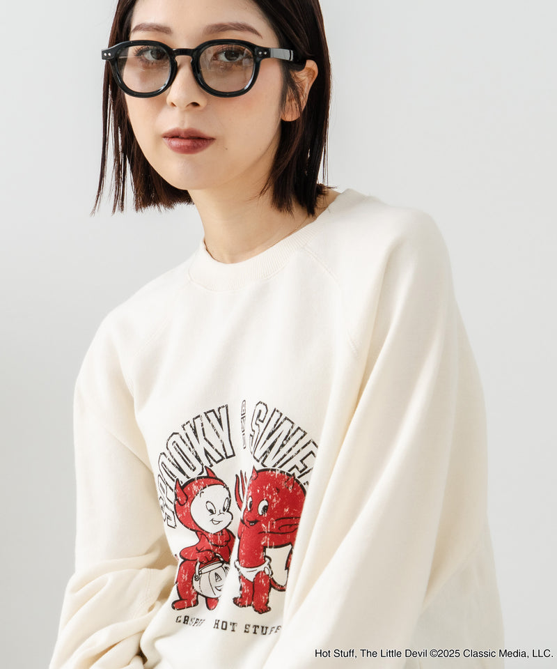 【DISCUS×HOT STUFF×Casper】キャラクタープリントスウェットトレーナー メンズ レディース ユニセックス