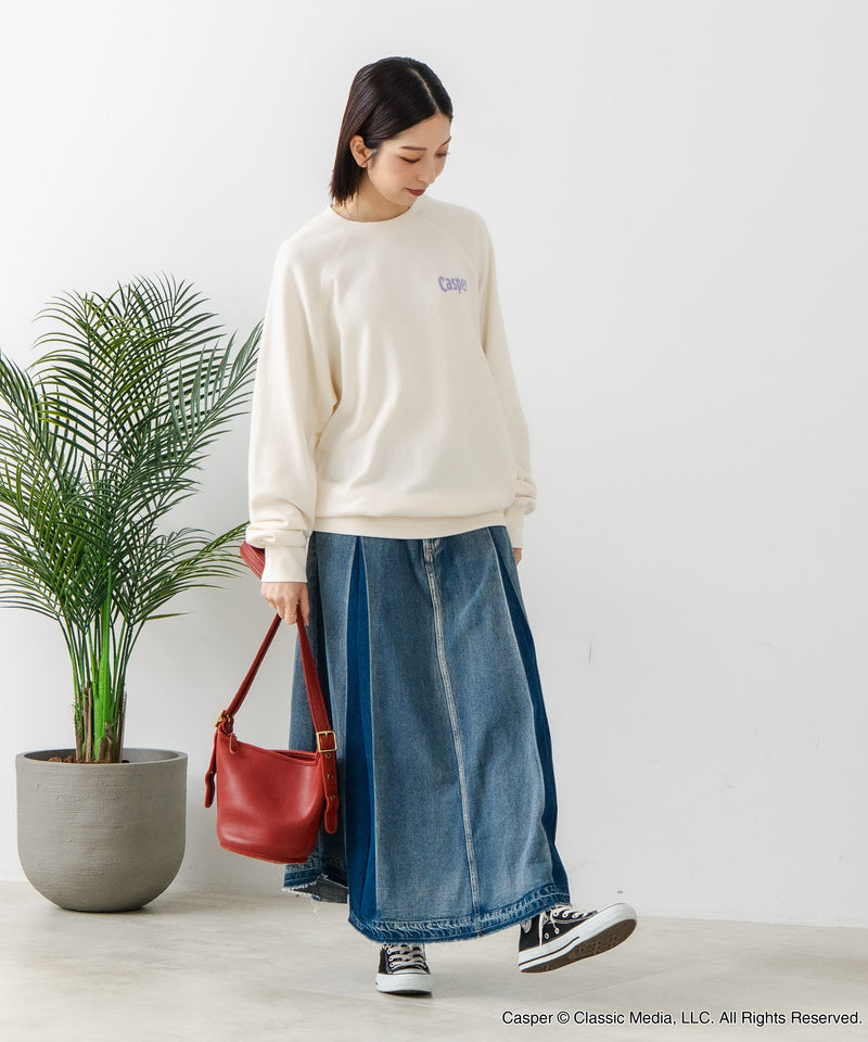 【DISCUS×Casper】キャラクタープリントスウェットトレーナー メンズ レディース ユニセックス
