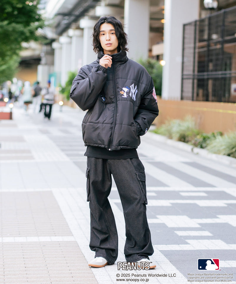 【PEANUTS×MLB】オリジナルデザイン ナイロンパファージャケット 中綿ジャケット ヤンキース ドジャース ホワイトソックス
