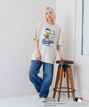 【PEANUTS×MLB】オリジナルデザインTシャツ 刺繍 ドロップショルダー ユニセックス