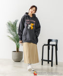 【TOM and JERRY/トムとジェリー】オリジナルデザイン 刺繍 プルオーバーパーカー フーディー ジェリー タフィー サカナ ドロップショルダー ビッグシルエット