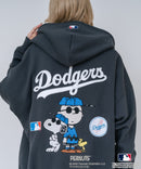 【PEANUTS/ピーナッツ】【ユニセックスデザインでリンクコーデにも◎】MLB×PEANUTS 裏起毛ジップパーカー 保温 キャラクター ドジャース ヤンキース ホワイトソックス