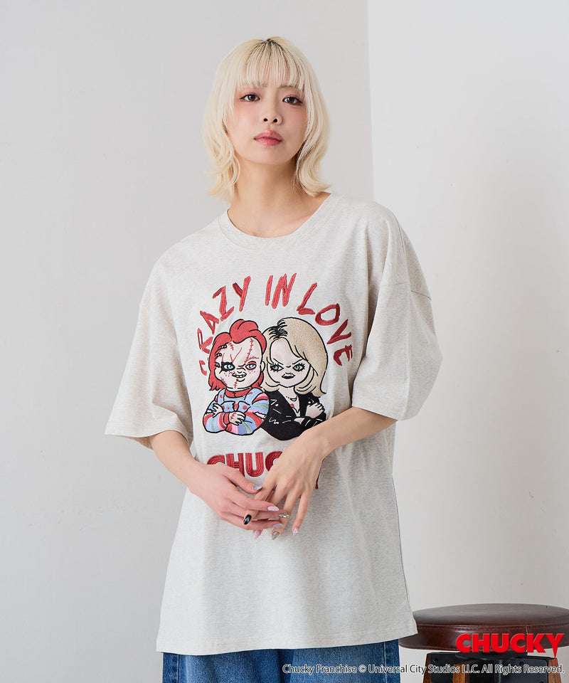 CHUCKY/チャッキー】オリジナルデザインTシャツ 刺繍 ドロップ
