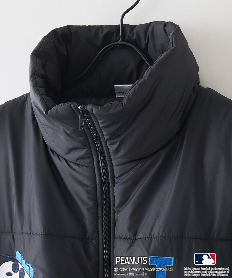 【PEANUTS×MLB】オリジナルデザイン ナイロンパファージャケット 中綿ジャケット ヤンキース ドジャース ホワイトソックス