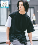 【BRKNHOME/ブロークンホーム】×【ZERO STAIN/ゼロステイン】コラボ 袖配色 クルーネック Ｔシャツzo