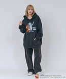 【TOM and JERRY/トムとジェリー】【ユニセックスデザインでリンクコーデにも◎】裏起毛プルオーバーパーカー フーディ 保温 カジュアル キャラクター トム ジェリー タフィー サカナ