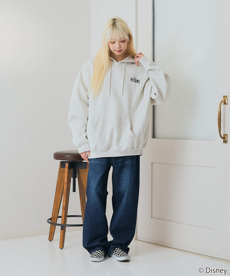【DISNEY/ディズニー】＜ナイトメアー・ビフォア・クリスマス＞＜ディズニーヴィランズ＞ビッグシルエット 裏起毛 プルオーバーパーカー フーディー ドロップショルダー オーバーサイズ