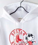 【MLB ×PEANUTS】別注コラボ 裏起毛 フーディー プルオーバー パーカー ドロップショルダー オーバーサイズ