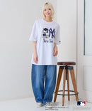 【PEANUTS×MLB】オリジナルデザインTシャツ 刺繍 ドロップショルダー ユニセックス