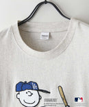 【PEANUTS×MLB】オリジナルデザインTシャツ 刺繍 ドロップショルダー ユニセックス