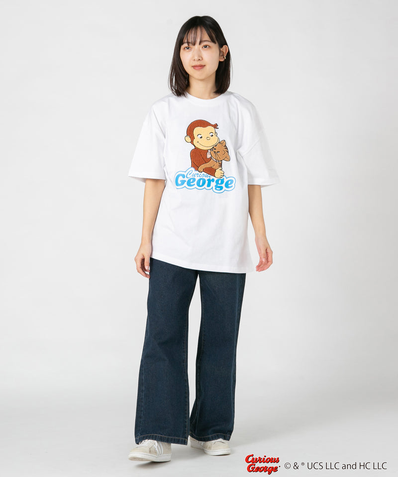【2024新規】おさるのジョージ オリジナルデザイン Tシャツ ジョージ ニョッキ ドロップショルダー ビッグシルエット ユニセックス