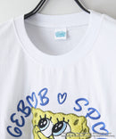 【SPONGEBOB/スポンジ・ボブ】 オリジナルデザイン 刺繍 Tシャツ ドロップショルダー ビッグシルエット ユニセックス キャラクター