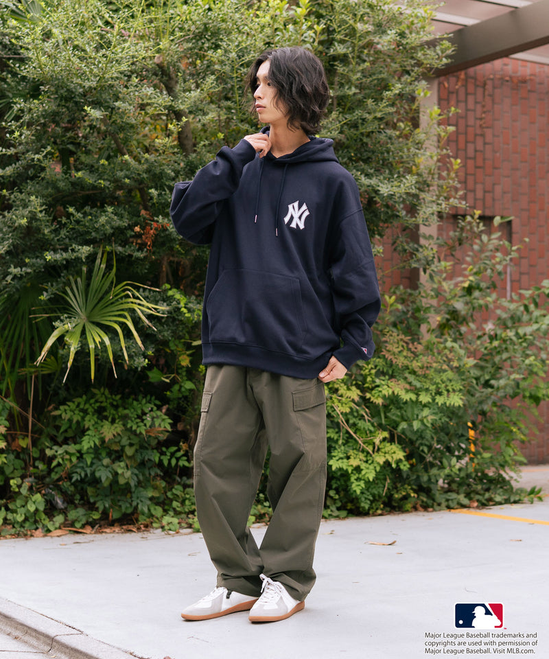 【MLB/メジャーリーグベースボール】裏起毛 バックロゴ フーディー プルオーバーパーカー
