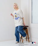【PEANUTS×MLB】オリジナルデザインTシャツ 刺繍 ドロップショルダー ユニセックス