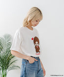 【Monchhichi/モンチッチ】【限定オリジナルデザイン】モンチッチ Tシャツ コットン100% ドロップショルダーシルエット プリント サガラ刺繍 半袖 カットソー キャラクター レトロ ユニセックス