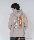 【TOM and JERRY/トムとジェリー】【ユニセックスデザインでリンクコーデにも◎】裏起毛プルオーバーパーカー フーディ 保温 カジュアル キャラクター トム ジェリー タフィー サカナ