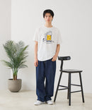 【BLUE STANDARD/ブルースタンダード】【涼しい スラブ天竺】 アニマルプリントＴシャツ 綿100% 凹凸素材 ペンギン ゆるかわ 凹凸素材 部屋着 ワンマイル キャンプ
