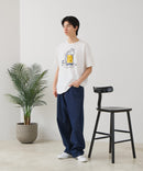 【BLUE STANDARD/ブルースタンダード】【涼しい スラブ天竺】 アニマルプリントＴシャツ 綿100% 凹凸素材 ペンギン ゆるかわ 凹凸素材 部屋着 ワンマイル キャンプ