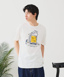 【BLUE STANDARD/ブルースタンダード】【涼しい スラブ天竺】 アニマルプリントＴシャツ 綿100% 凹凸素材 ペンギン ゆるかわ 凹凸素材 部屋着 ワンマイル キャンプ