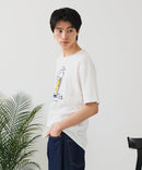 【BLUE STANDARD/ブルースタンダード】【涼しい スラブ天竺】 アニマルプリントＴシャツ 綿100% 凹凸素材 ペンギン ゆるかわ 凹凸素材 部屋着 ワンマイル キャンプ