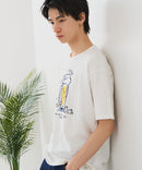 【BLUE STANDARD/ブルースタンダード】【涼しい スラブ天竺】 アニマルプリントＴシャツ 綿100% 凹凸素材 ペンギン ゆるかわ 凹凸素材 部屋着 ワンマイル キャンプ