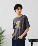 【BLUE STANDARD/ブルースタンダード】【涼しい スラブ天竺】 アニマルプリントＴシャツ 綿100% 凹凸素材 ペンギン ゆるかわ 凹凸素材 部屋着 ワンマイル キャンプ