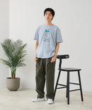 【BLUE STANDARD/ブルースタンダード】【涼しい スラブ天竺】 アニマルプリントＴシャツ 綿100% 凹凸素材 ペンギン ゆるかわ 凹凸素材 部屋着 ワンマイル キャンプ