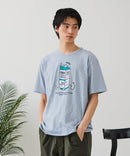 【BLUE STANDARD/ブルースタンダード】【涼しい スラブ天竺】 アニマルプリントＴシャツ 綿100% 凹凸素材 ペンギン ゆるかわ 凹凸素材 部屋着 ワンマイル キャンプ