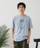 【BLUE STANDARD/ブルースタンダード】【涼しい スラブ天竺】 アニマルプリントＴシャツ 綿100% 凹凸素材 ペンギン ゆるかわ 凹凸素材 部屋着 ワンマイル キャンプ