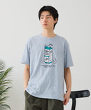 【BLUE STANDARD/ブルースタンダード】【涼しい スラブ天竺】 アニマルプリントＴシャツ 綿100% 凹凸素材 ペンギン ゆるかわ 凹凸素材 部屋着 ワンマイル キャンプ