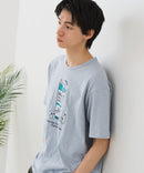 【BLUE STANDARD/ブルースタンダード】【涼しい スラブ天竺】 アニマルプリントＴシャツ 綿100% 凹凸素材 ペンギン ゆるかわ 凹凸素材 部屋着 ワンマイル キャンプ
