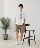 【BLUE STANDARD/ブルースタンダード】【涼しい スラブ天竺】 アニマルプリントＴシャツ 綿100% 凹凸素材 ペンギン ゆるかわ 凹凸素材 部屋着 ワンマイル キャンプ
