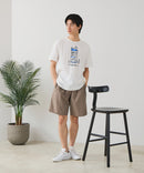 【BLUE STANDARD/ブルースタンダード】【涼しい スラブ天竺】 アニマルプリントＴシャツ 綿100% 凹凸素材 ペンギン ゆるかわ 凹凸素材 部屋着 ワンマイル キャンプ