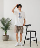 【BLUE STANDARD/ブルースタンダード】【涼しい スラブ天竺】 アニマルプリントＴシャツ 綿100% 凹凸素材 ペンギン ゆるかわ 凹凸素材 部屋着 ワンマイル キャンプ