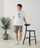 【BLUE STANDARD/ブルースタンダード】【涼しい スラブ天竺】 アニマルプリントＴシャツ 綿100% 凹凸素材 ペンギン ゆるかわ 凹凸素材 部屋着 ワンマイル キャンプ