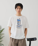 【BLUE STANDARD/ブルースタンダード】【涼しい スラブ天竺】 アニマルプリントＴシャツ 綿100% 凹凸素材 ペンギン ゆるかわ 凹凸素材 部屋着 ワンマイル キャンプ