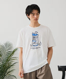 【BLUE STANDARD/ブルースタンダード】【涼しい スラブ天竺】 アニマルプリントＴシャツ 綿100% 凹凸素材 ペンギン ゆるかわ 凹凸素材 部屋着 ワンマイル キャンプ