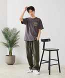 【BLUE STANDARD/ブルースタンダード】【涼しい スラブ天竺】 アニマルプリント ポケット付きＴシャツ 綿100% 凹凸素材 ペンギン ゆるかわ 凹凸素材 部屋着 ワンマイル キャンプ ❘ジーンズメイト公式オンラインショップ