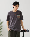 【BLUE STANDARD/ブルースタンダード】【涼しい スラブ天竺】 アニマルプリント ポケット付きＴシャツ 綿100% 凹凸素材 ペンギン ゆるかわ 凹凸素材 部屋着 ワンマイル キャンプ ❘ジーンズメイト公式オンラインショップ