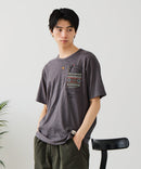 【BLUE STANDARD/ブルースタンダード】【涼しい スラブ天竺】 アニマルプリント ポケット付きＴシャツ 綿100% 凹凸素材 ペンギン ゆるかわ 凹凸素材 部屋着 ワンマイル キャンプ ❘ジーンズメイト公式オンラインショップ
