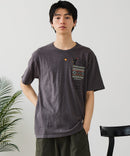 【BLUE STANDARD/ブルースタンダード】【涼しい スラブ天竺】 アニマルプリント ポケット付きＴシャツ 綿100% 凹凸素材 ペンギン ゆるかわ 凹凸素材 部屋着 ワンマイル キャンプ ❘ジーンズメイト公式オンラインショップ