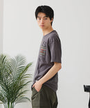 【BLUE STANDARD/ブルースタンダード】【涼しい スラブ天竺】 アニマルプリント ポケット付きＴシャツ 綿100% 凹凸素材 ペンギン ゆるかわ 凹凸素材 部屋着 ワンマイル キャンプ ❘ジーンズメイト公式オンラインショップ