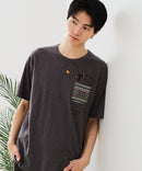 【BLUE STANDARD/ブルースタンダード】【涼しい スラブ天竺】 アニマルプリント ポケット付きＴシャツ 綿100% 凹凸素材 ペンギン ゆるかわ 凹凸素材 部屋着 ワンマイル キャンプ ❘ジーンズメイト公式オンラインショップ
